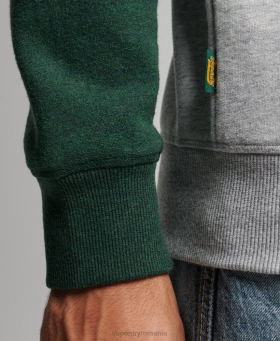 Superdry hanorac pentru echipajul de baseball îmbrăcăminte verde bărbați JX0Z788