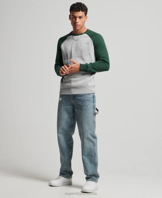 Superdry hanorac pentru echipajul de baseball îmbrăcăminte verde bărbați JX0Z788