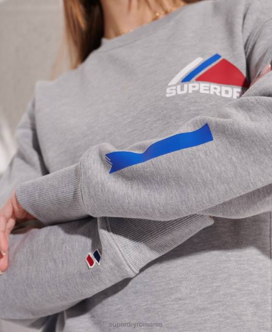 Superdry hanorac pentru echipajul sport de munte îmbrăcăminte gri femei JX0Z6148