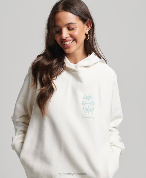 Superdry hanorac popular nomade îmbrăcăminte alb femei JX0Z3410