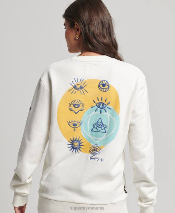 Superdry hanorac popular nomade îmbrăcăminte alb femei JX0Z3436
