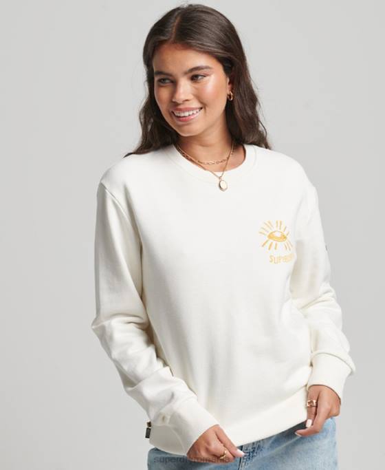 Superdry hanorac popular nomade îmbrăcăminte alb femei JX0Z3436