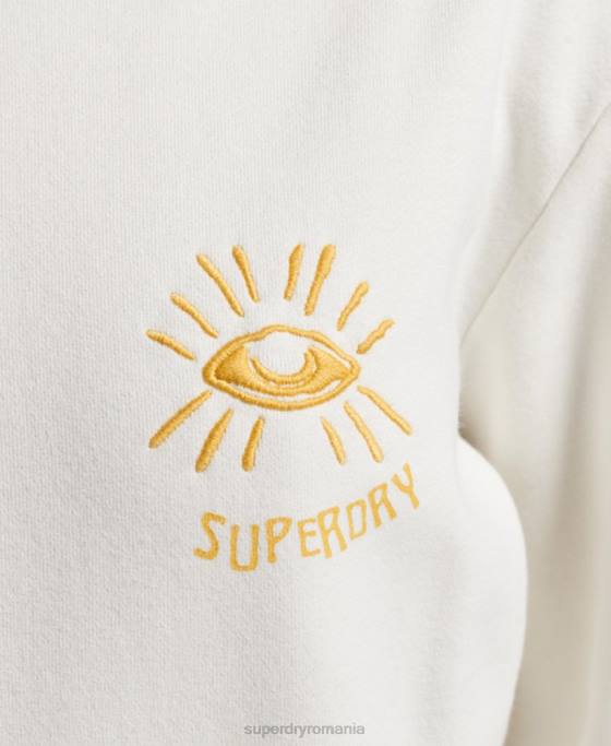 Superdry hanorac popular nomade îmbrăcăminte alb femei JX0Z3436