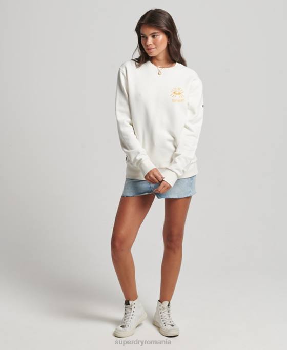 Superdry hanorac popular nomade îmbrăcăminte alb femei JX0Z3436