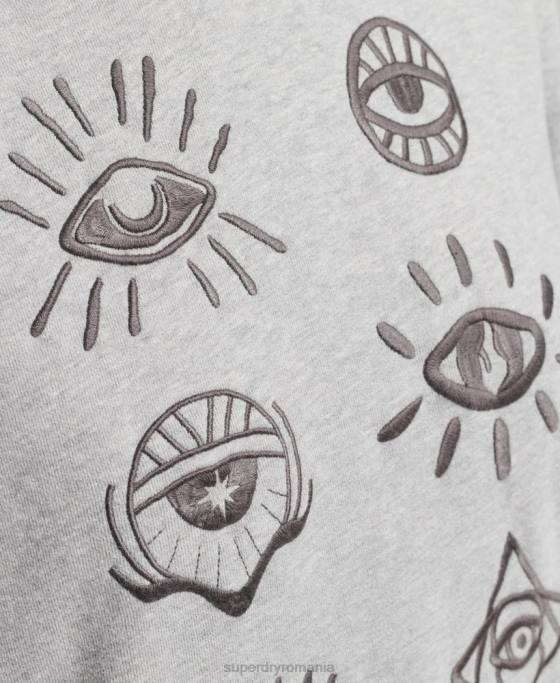 Superdry hanorac popular nomade îmbrăcăminte gri femei JX0Z3307