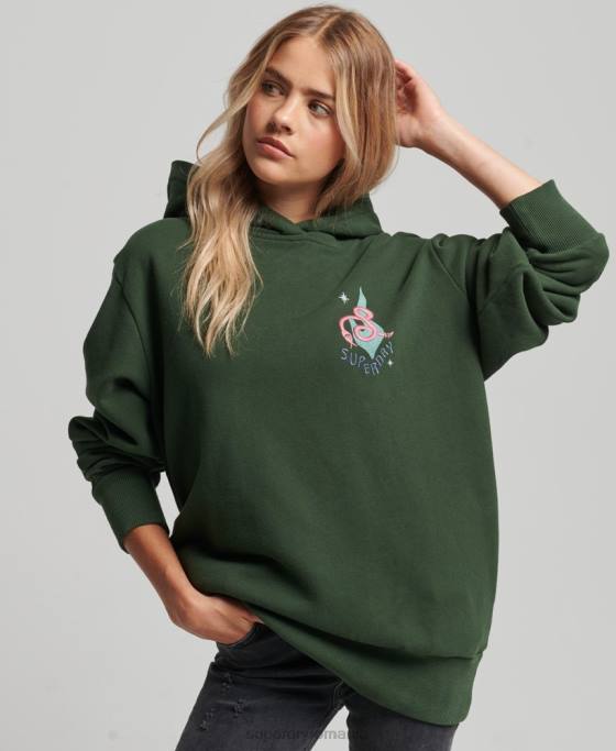 Superdry hanorac popular nomade îmbrăcăminte verde femei JX0Z3415