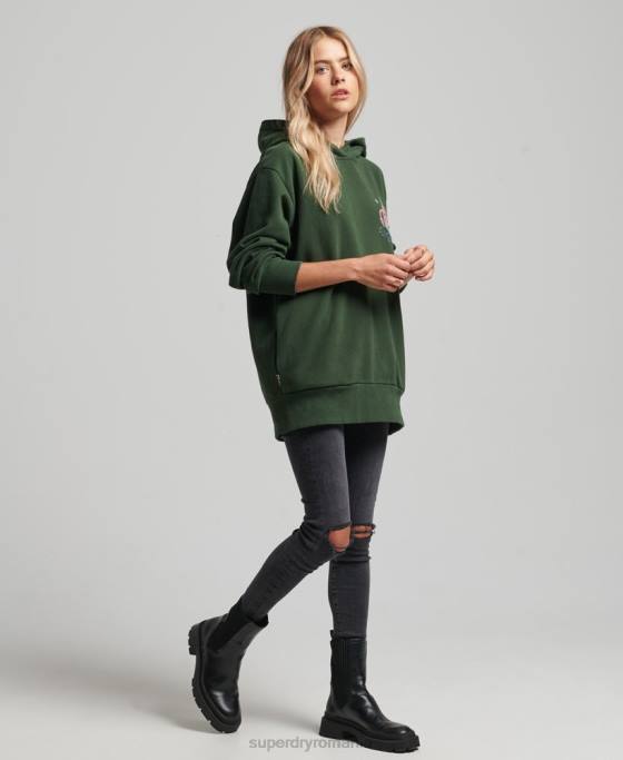 Superdry hanorac popular nomade îmbrăcăminte verde femei JX0Z3415