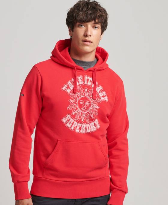 Superdry hanorac psych rock îmbrăcăminte roșu bărbați JX0Z759