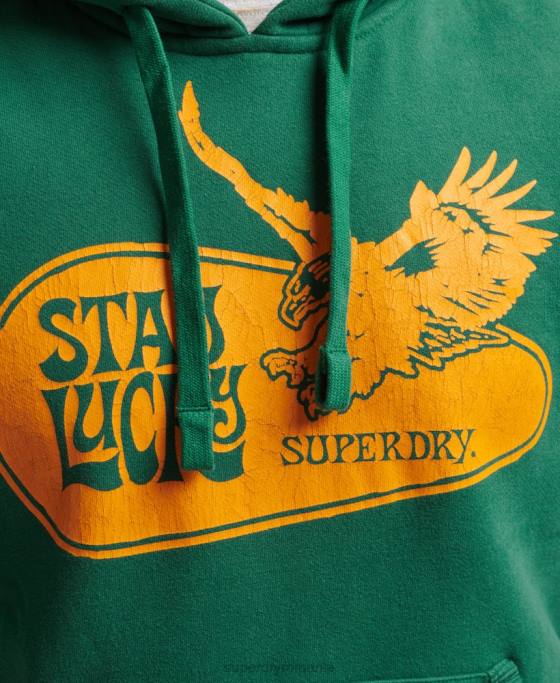 Superdry hanorac psych rock îmbrăcăminte verde bărbați JX0Z5056