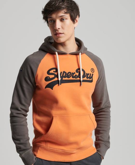 Superdry hanorac raglan cu logo vintage american classics îmbrăcăminte portocale bărbați JX0Z832