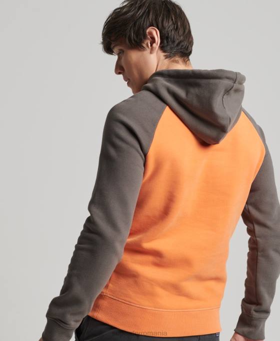 Superdry hanorac raglan cu logo vintage american classics îmbrăcăminte portocale bărbați JX0Z832