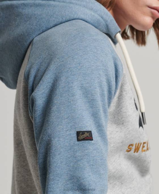 Superdry hanorac raglan din bumbac organic cu logo vintage îmbrăcăminte gri bărbați JX0Z812