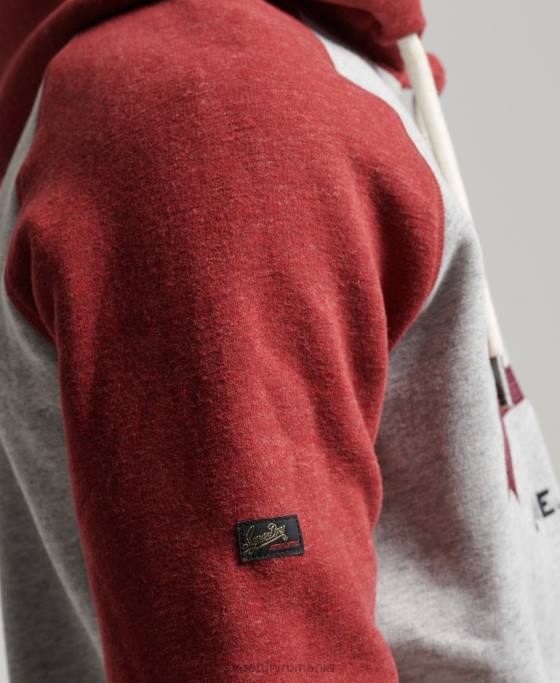 Superdry hanorac raglan din bumbac organic cu logo vintage îmbrăcăminte gri deschis bărbați JX0Z486