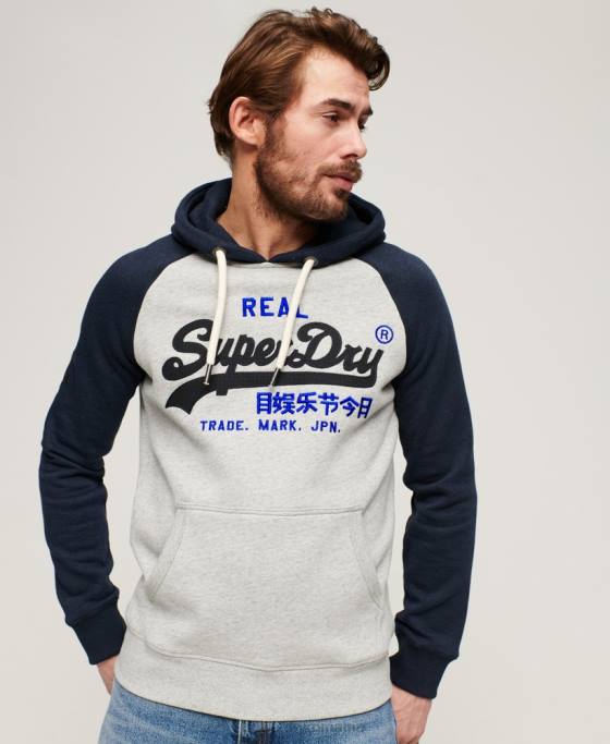 Superdry hanorac raglan din bumbac organic cu logo vintage îmbrăcăminte marina bărbați JX0Z479