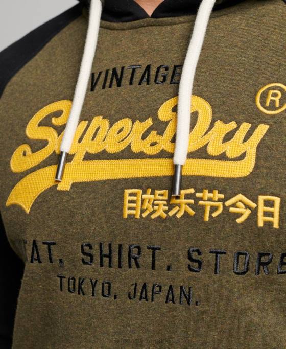 Superdry hanorac raglan din bumbac organic cu logo vintage îmbrăcăminte negru bărbați JX0Z509