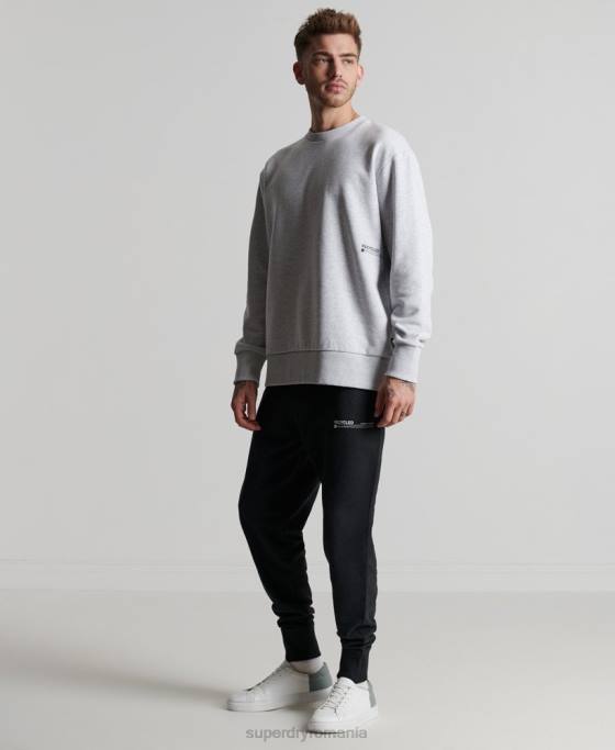 Superdry hanorac reciclat micro crew mid îmbrăcăminte gri deschis bărbați JX0Z890