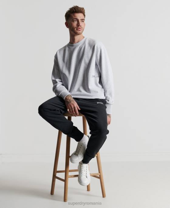 Superdry hanorac reciclat micro crew mid îmbrăcăminte gri deschis bărbați JX0Z890