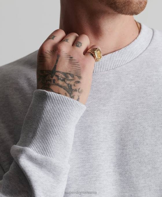 Superdry hanorac reciclat micro crew mid îmbrăcăminte gri deschis bărbați JX0Z890