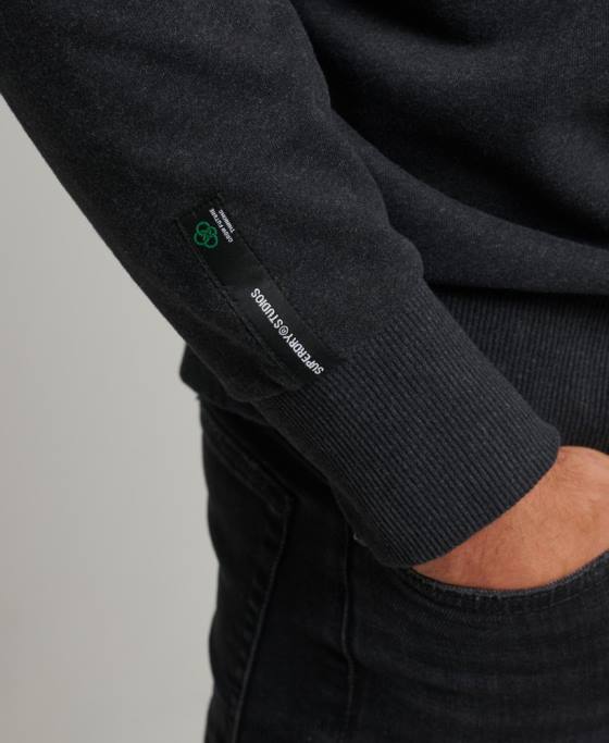 Superdry hanorac reciclat micro top crew îmbrăcăminte negru bărbați JX0Z889