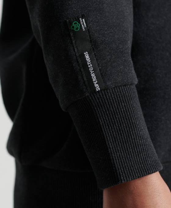 Superdry hanorac reciclat micro top crew îmbrăcăminte negru femei JX0Z5970