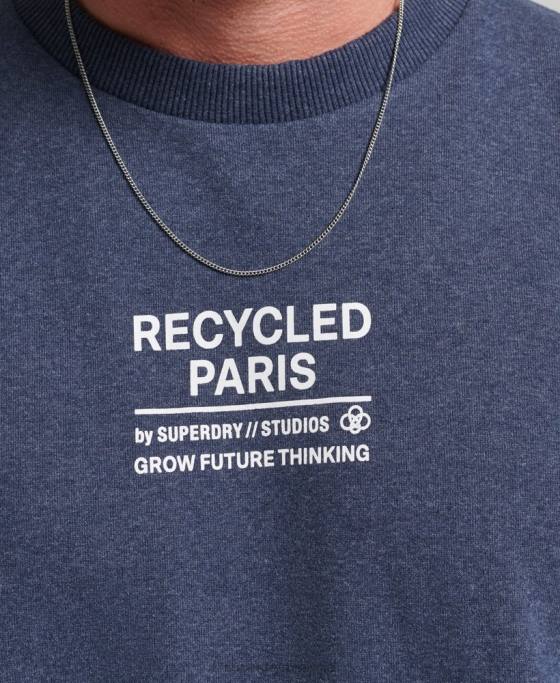 Superdry hanorac reciclat pentru echipajul orașului îmbrăcăminte albastru bărbați JX0Z5011