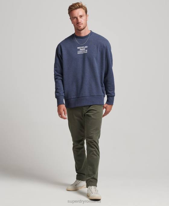 Superdry hanorac reciclat pentru echipajul orașului îmbrăcăminte albastru bărbați JX0Z5011