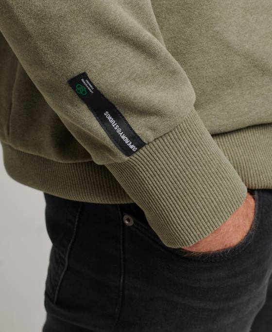 Superdry hanorac reciclat pentru echipajul orașului îmbrăcăminte kaki bărbați JX0Z831