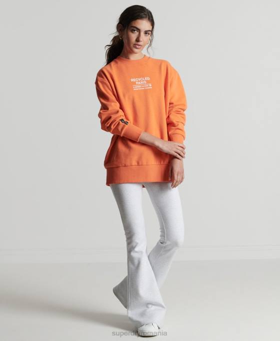 Superdry hanorac reciclat pentru echipajul orașului îmbrăcăminte portocale femei JX0Z5971