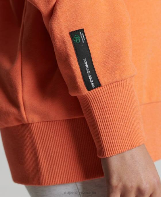 Superdry hanorac reciclat pentru echipajul orașului îmbrăcăminte portocale femei JX0Z5971