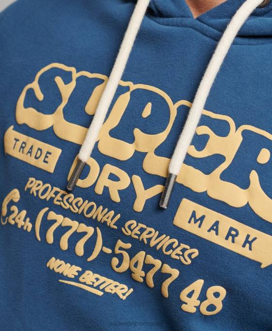 Superdry hanorac scriitor semn îmbrăcăminte albastru bărbați JX0Z5107
