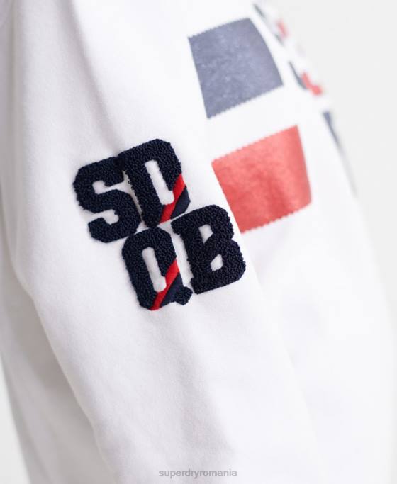 Superdry hanorac sdqb authority cu decolteu rotund îmbrăcăminte alb femei JX0Z3510