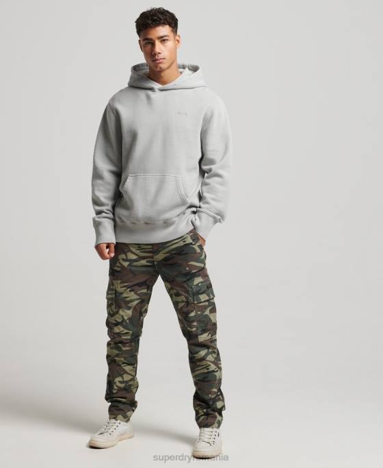 Superdry hanorac spalat vintage îmbrăcăminte gri deschis bărbați JX0Z570