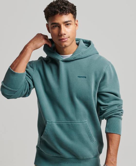 Superdry hanorac spalat vintage îmbrăcăminte turcoaz bărbați JX0Z764