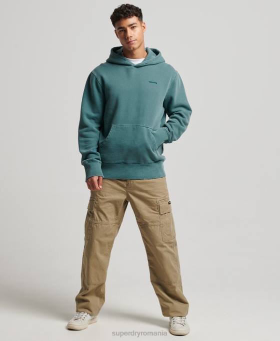 Superdry hanorac spalat vintage îmbrăcăminte turcoaz bărbați JX0Z764