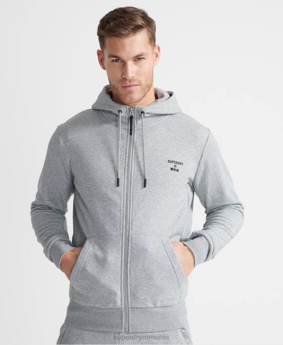 Superdry hanorac sport antrenament cu fermoar îmbrăcăminte gri bărbați JX0Z5362