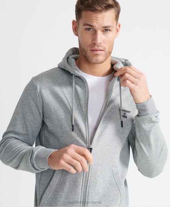 Superdry hanorac sport antrenament cu fermoar îmbrăcăminte gri bărbați JX0Z5362