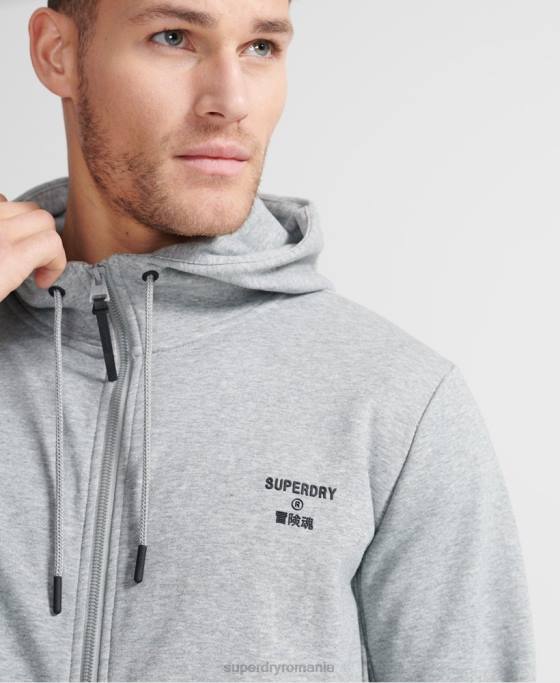 Superdry hanorac sport antrenament cu fermoar îmbrăcăminte gri bărbați JX0Z5362
