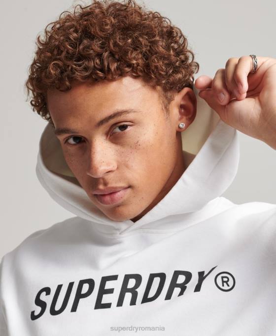 Superdry hanorac sport code core îmbrăcăminte alb bărbați JX0Z5191