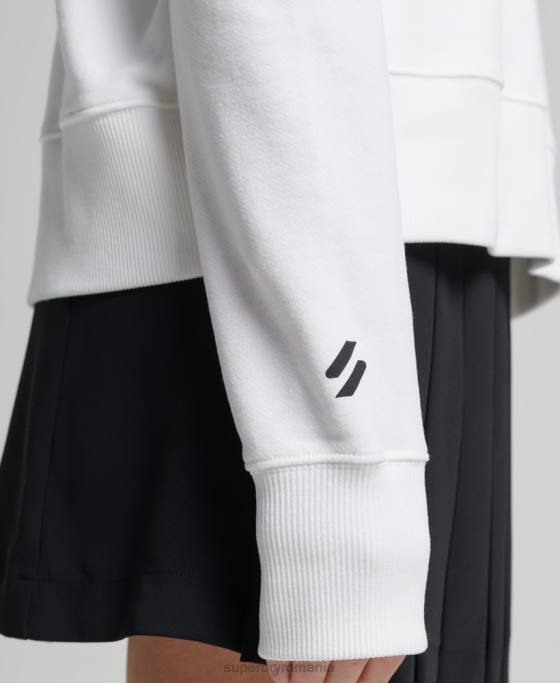 Superdry hanorac sport crop box îmbrăcăminte alb femei JX0Z5989