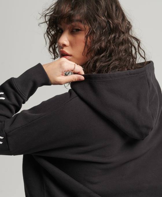 Superdry hanorac sport crop box îmbrăcăminte negru femei JX0Z3493