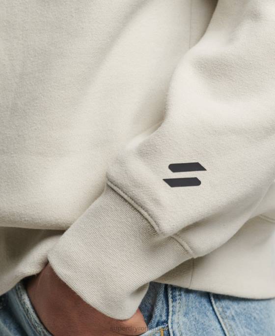 Superdry hanorac sport cu jumătate de fermoar îmbrăcăminte bej bărbați JX0Z726