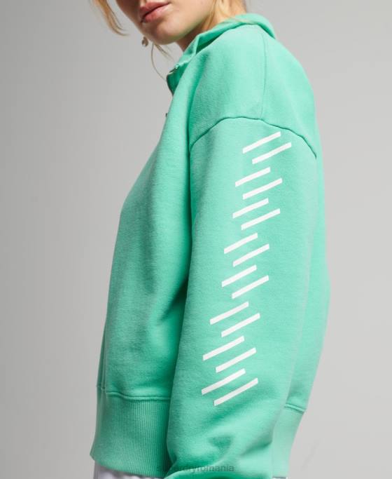 Superdry hanorac sport cu jumătate de fermoar îmbrăcăminte verde femei JX0Z6082