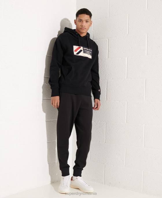 Superdry hanorac sport jock tag îmbrăcăminte negru bărbați JX0Z5060