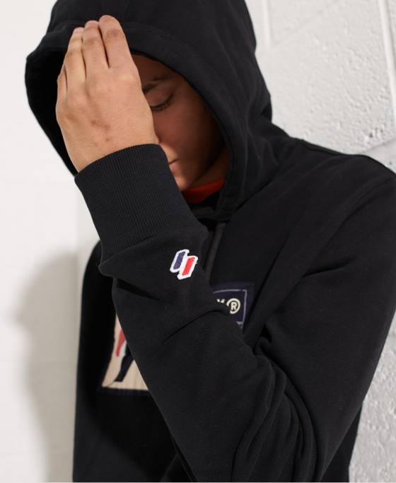 Superdry hanorac sport jock tag îmbrăcăminte negru bărbați JX0Z5060