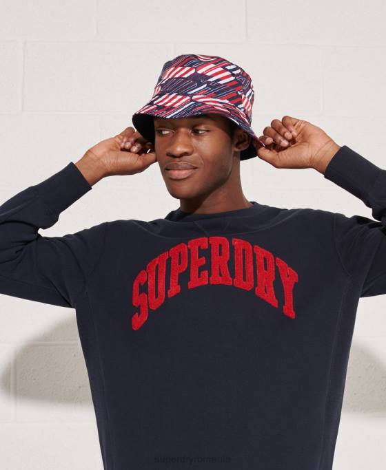Superdry hanorac sport true varsity crew îmbrăcăminte marina bărbați JX0Z871