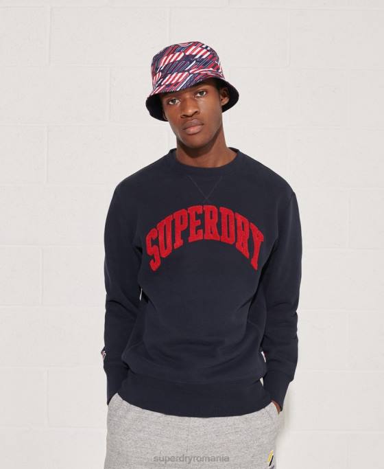Superdry hanorac sport true varsity crew îmbrăcăminte marina bărbați JX0Z871