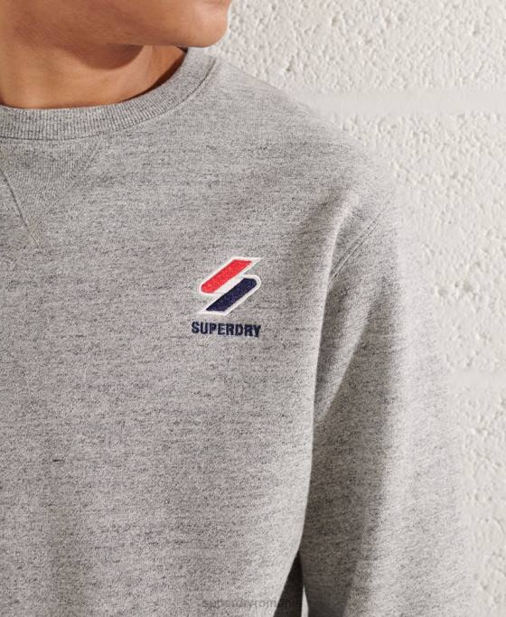 Superdry hanorac sportstyle esențial cu gâtul rotund îmbrăcăminte gri deschis bărbați JX0Z799