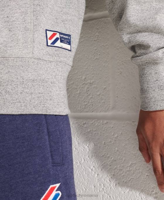Superdry hanorac sportstyle esențial cu gâtul rotund îmbrăcăminte gri deschis bărbați JX0Z799