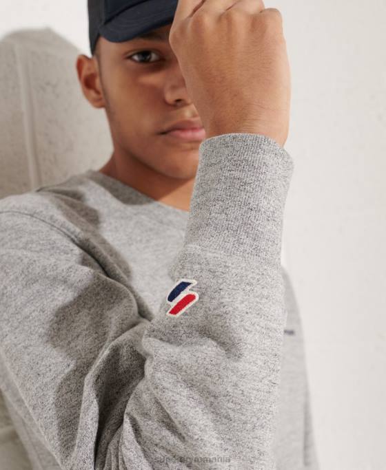 Superdry hanorac sportstyle esențial cu gâtul rotund îmbrăcăminte gri deschis bărbați JX0Z799