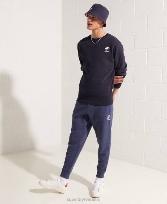 Superdry hanorac sportstyle esențial cu gâtul rotund îmbrăcăminte marina bărbați JX0Z5209